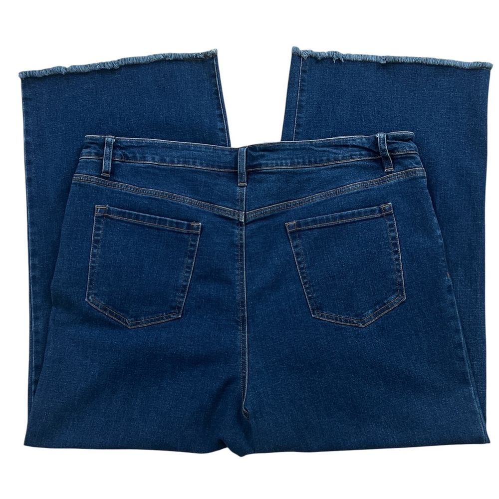 Style & Co Frayed Hem Wide‎ Leg Crop Jeans Size 18